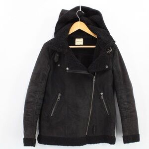 Silence + Noise Black Bomber Jacket